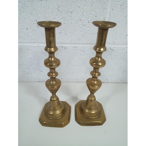 636 - A Pair of Brass Candlesticks