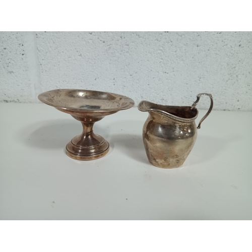 466 - A Hallmarked Cream Jug and Footed Dish