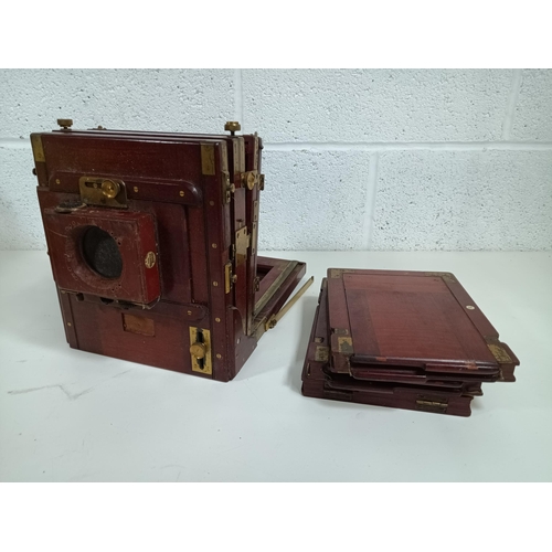 363 - A Thornton & Pickard Antique Tail Board Plate Camera and Leaves Circa 1895