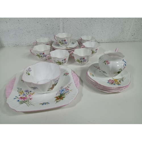 667 - A Vintage Shelley Wildflowers Part tea Service (no visible chips or cracks)