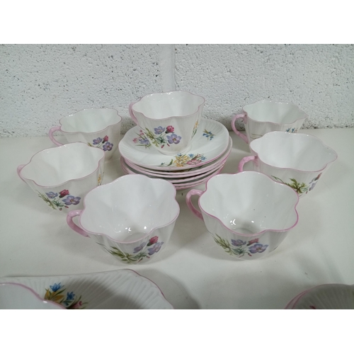 667 - A Vintage Shelley Wildflowers Part tea Service (no visible chips or cracks)