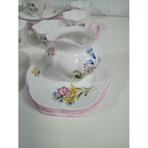 667 - A Vintage Shelley Wildflowers Part tea Service (no visible chips or cracks)