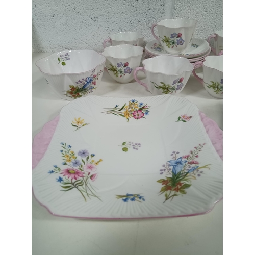 667 - A Vintage Shelley Wildflowers Part tea Service (no visible chips or cracks)