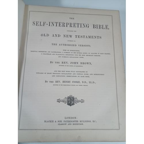 355 - A Brown's Self Interpreting Bible Inscribed George & Agnes Todd 1882