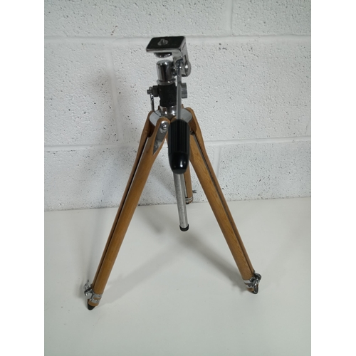 774 - A Vintage Wooden Camera Tripod