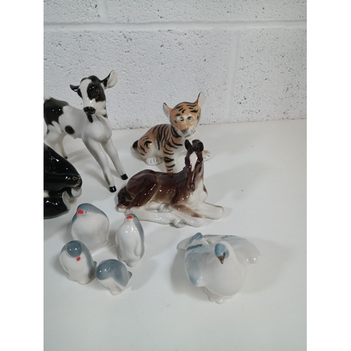 399 - A Collection of Lomonosov USSR Russian Porcelain Animals