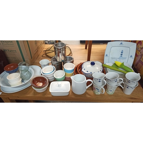 281 - **Royal British Legion Lot** Glory Box of Kitchenalia including Plates, Mugs, Casserole Pots, Stonew... 