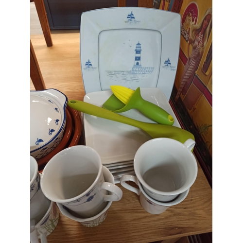 281 - **Royal British Legion Lot** Glory Box of Kitchenalia including Plates, Mugs, Casserole Pots, Stonew... 