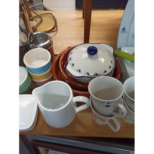 281 - **Royal British Legion Lot** Glory Box of Kitchenalia including Plates, Mugs, Casserole Pots, Stonew... 