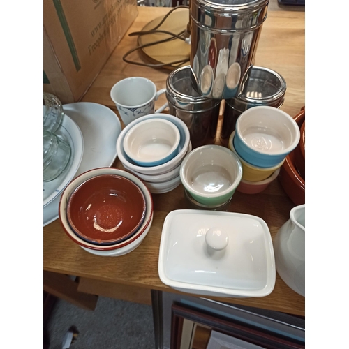 281 - **Royal British Legion Lot** Glory Box of Kitchenalia including Plates, Mugs, Casserole Pots, Stonew... 