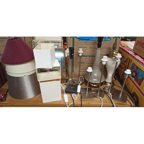 280 - **Royal British Legion Lot** Box of Mixed Lamps and Lamp Shades ( 9 x Lamps and 8 x Shades)