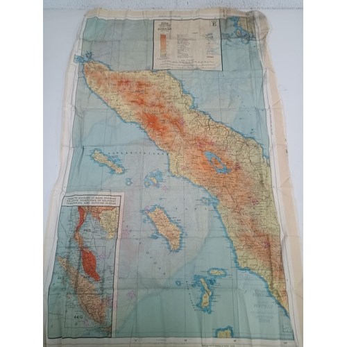 393 - An RAF Escape and Evasion of Malaya and Sumatra Double Sided Colour Silk/Rayon 90cm x 58cm