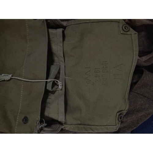 388 - A Quantity of Military Clothing and Equipment including WW11 Issue Canvas Satchel, Army Blouse with ... 