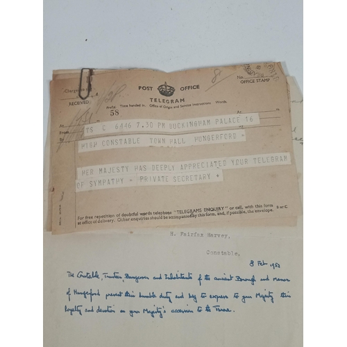 370C - Buckingham Palace 1952 Telegram Correspondence on the Death of King George to and from the High Cons... 