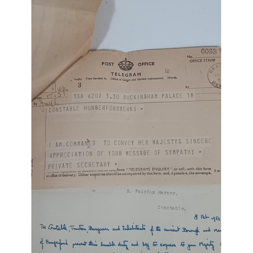 370C - Buckingham Palace 1952 Telegram Correspondence on the Death of King George to and from the High Cons... 