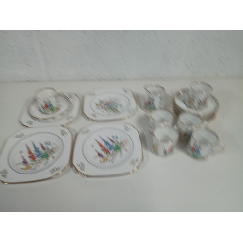 670 - A Part Vintage Tuscan China Hand Painted Coffee Set