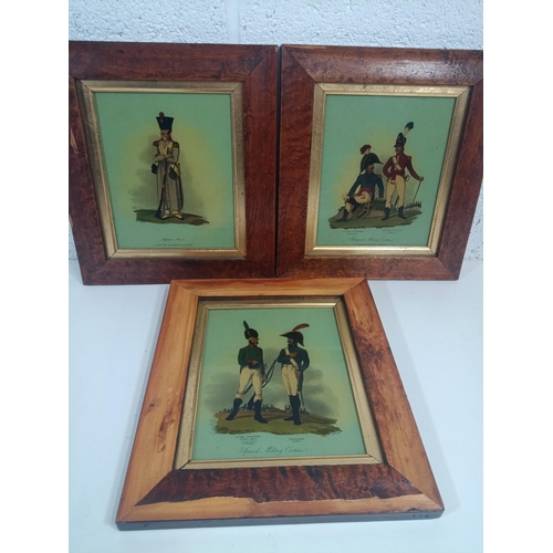 611 - 3x Framed Prints of Napoleonic Soldiers