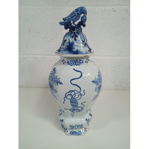 929 - Late 18th /early 19th Century Blue & White Delft Vase 40cm (some chipping as pictured)