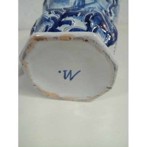 929 - Late 18th /early 19th Century Blue & White Delft Vase 40cm (some chipping as pictured)