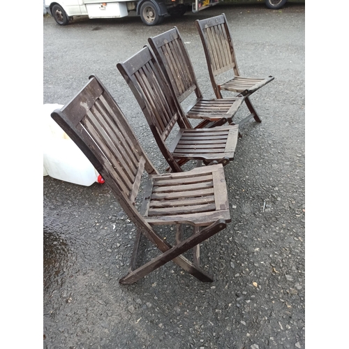 15 - 4 x Hardwood Folding Garden Chairs