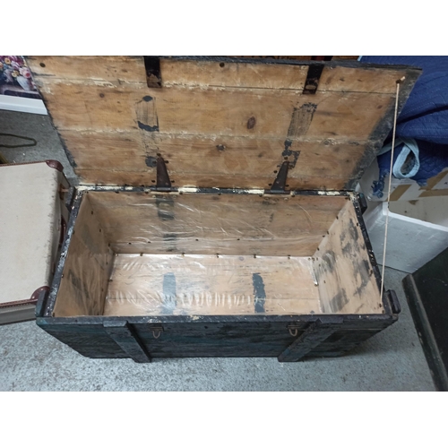 396 - Large Antique RAF Trunk 49cm H x 90cm W x 44cm D