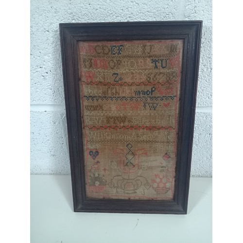 362 - A Framed Tapestry Sampler 1844 - Elizabeth Wilkmso 23 x 36cm in Frame