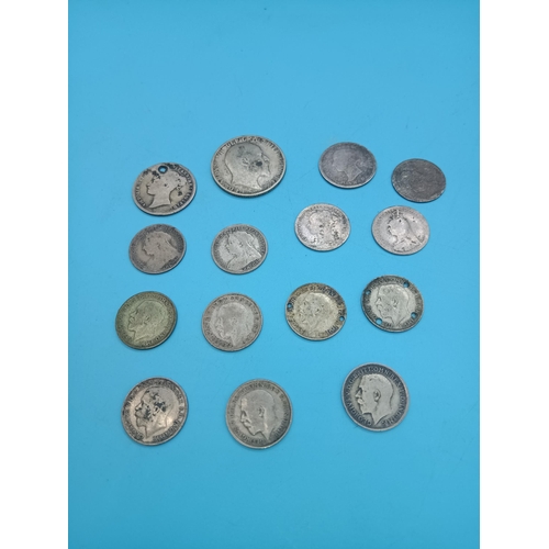 551 - A Qty of GB Silver coinage;  Three Pence - 1884,1890,1896 x 2, 1912,1913,1914,1919 x 2, 1920, 1921. ... 