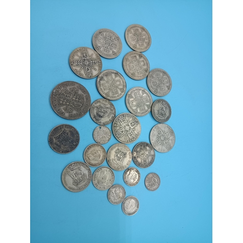 552 - A Qty of 1920-47 Silver GB Coinage - Florins, Sixpences, Shillings, Three Pence Pieces - 160gms