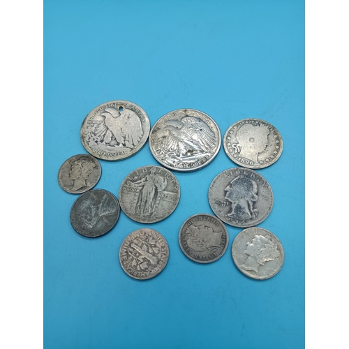 566 - A High Grade 1912 American Silver Dime and Other US Coinage, mostly Silver - 54gms