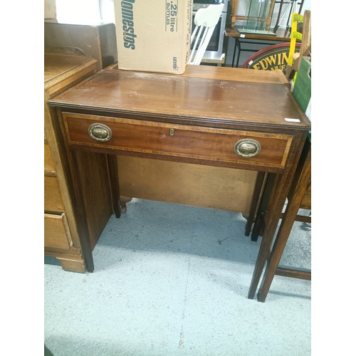 927 - A Vintage Inlaid Hall Table with Drawer