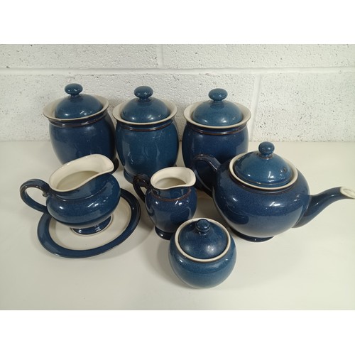 819 - A Quantity of Blue Denby - Tea pot Storage Jars etc (some chipping)