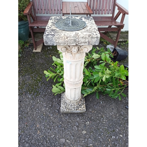 12 - Garden Sundial on Concrete Column Plinth