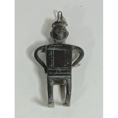 595 - A Bronze Figurine of a Turkman - Believed to be a Kilim Carpet Tag