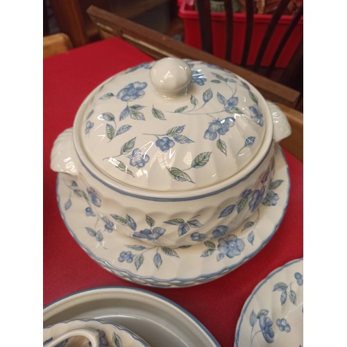 577 - BHS Bristol Blue Tableware - 1 Serving Tureen, Oval Platter , Oval Dish, Fa Dish, Gravy Boat and Sau... 