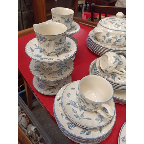 577 - BHS Bristol Blue Tableware - 1 Serving Tureen, Oval Platter , Oval Dish, Fa Dish, Gravy Boat and Sau... 