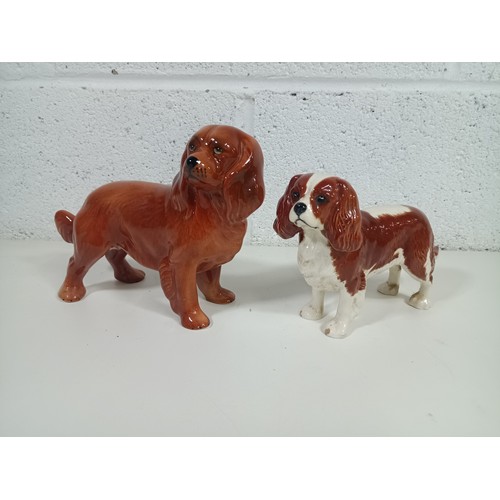 681 - A Beswick and Copper Craft Spaniel Ornaments - Slight Chipping to Beswick Spaniels Feet