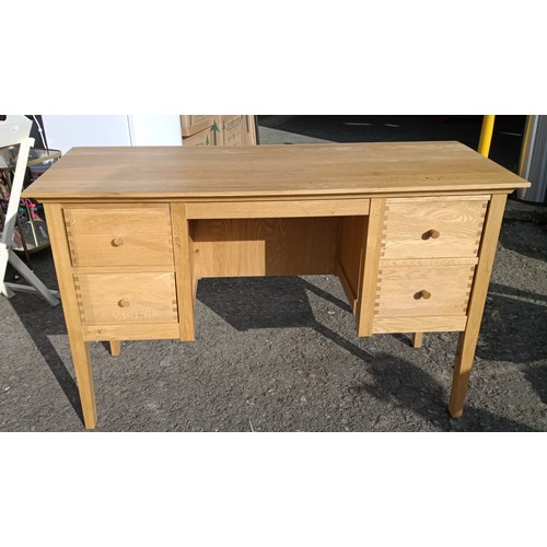 703B - John Lewis Oak Dressing Table - 79cm H x 126cm L x 49cm D