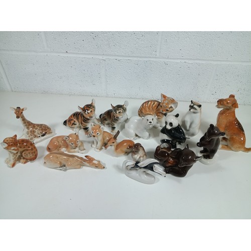 398 - A Collection of Vintage LOMONOSOV USSR Russian Porcelain Animals - No Visible Chips or Cracks