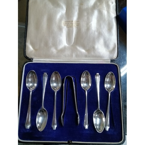 484 - A Cased set of Silver teaspoons