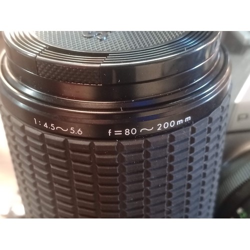 855 - Praktica MTL5B Camera with 2 Lenses, Sigma Zoom f=80-200mm 1:4.5~5.6 and 1.8/50 + Flash Unit and Cas... 