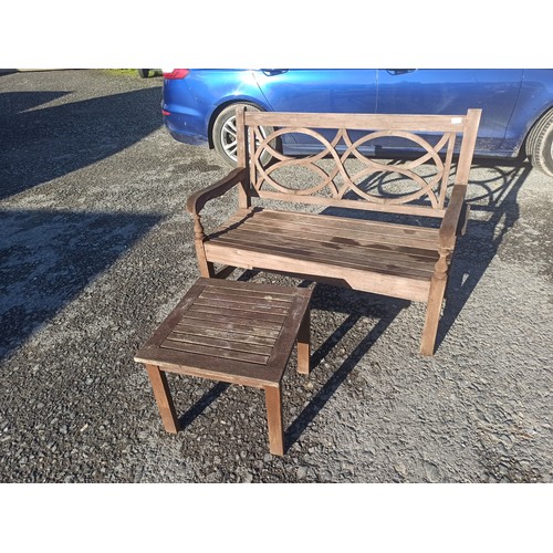 5 - Hardwood  2 Seater Garden Bench with Small Table