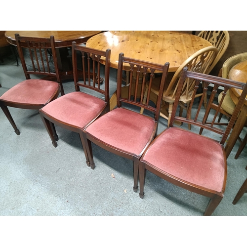 849 - A Set of 4 x Mahogany Sheraton Style Chairs