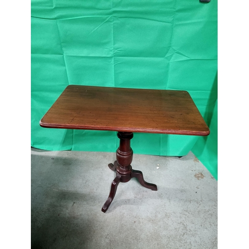 750 - Antique Rectangular Tilt Top Table 72cm x 44cm x 63cm