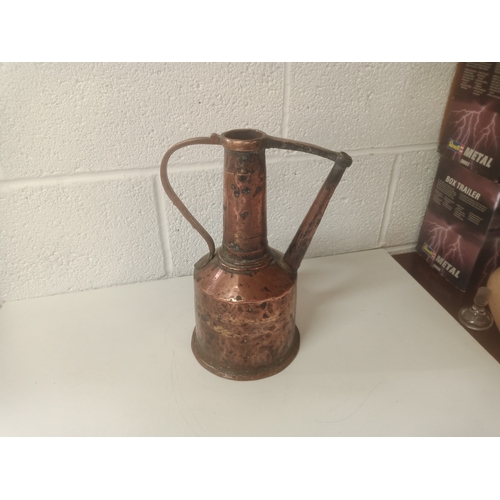 972 - Antique Hammered Copper Water Ewer 32cm x 24cm x 17cm