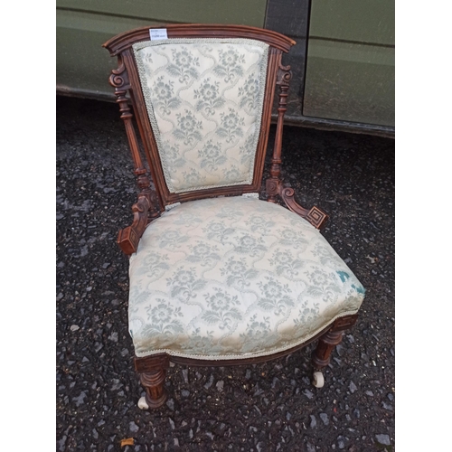 753 - Antique Nursing Chair with Craved Detailing