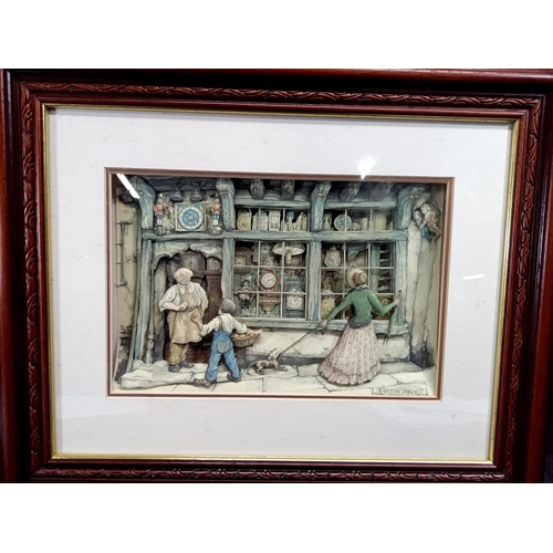 946 - An Anton Pieck Decoupage Framed Picture