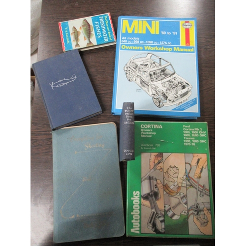 1160 - Mixed Books - Cortina and Mini Workshop Manuals, Observers Book of Fishing, The Dumpy Pocket Book fo... 