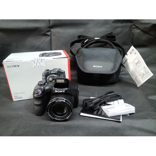 735 - A Sony Cybershot DSC-H300 20.1 hp 35 x Optical Zoom, Camera and Bag