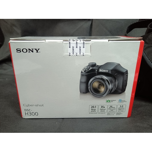 735 - A Sony Cybershot DSC-H300 20.1 hp 35 x Optical Zoom, Camera and Bag