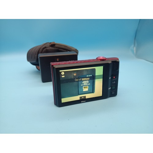 297 - A Nikon Coolpix Wide Angle 16 Megapixel Touch Screen Camera with 2 x Batteries, Charger and Lowepro ... 